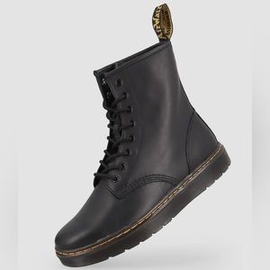 DR.MARTENS WOMENS ZAVALA COMBAT BOOT - BLACK, 6 size
